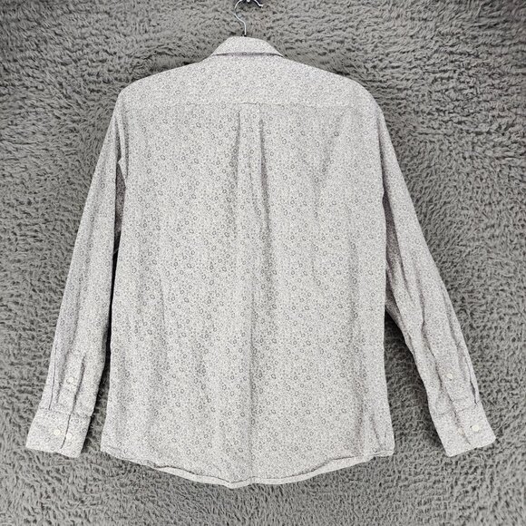 Uniqlo Shirt Womens Small Gray Floral Print Long Sleeve Button Up - Picture 8 of 9